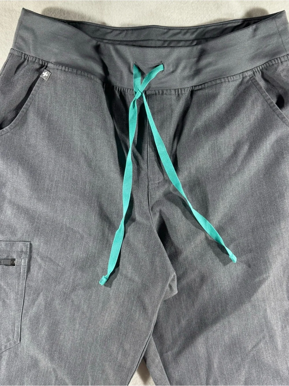 High Waisted Zamora scrub pants jogger medical nurse vet clinical stretch L